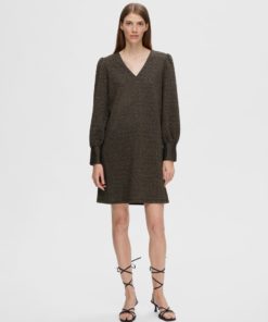 Selected Femme Agnethe Glitter Short Jaquard Dress Black