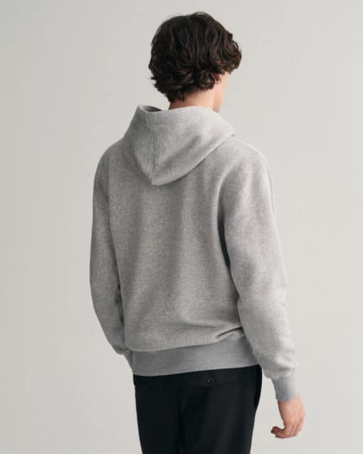 Gant Embossed Sweat Hood Grey Melange