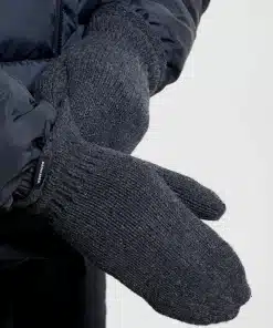 Dedicated Mittens Handen Wool Dark Grey Melange