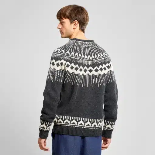 Dedicated Sweater Malung Fair Isle Dark Grey Melange