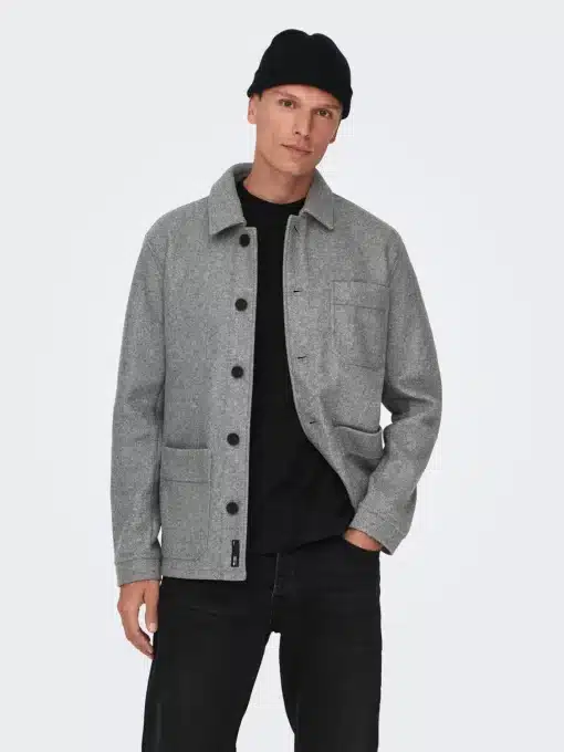 Only & Sons Jax Jacket Light Grey Melange