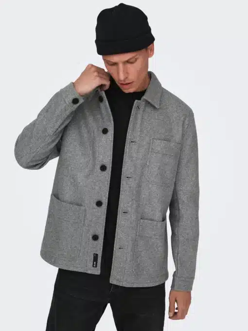 Only & Sons Jax Jacket Light Grey Melange