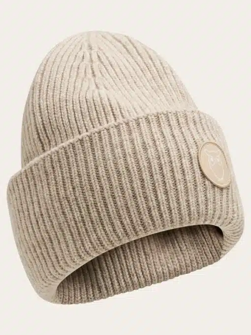 Knowledge Cotton Apparel Big Rib Beanie Nature Melange