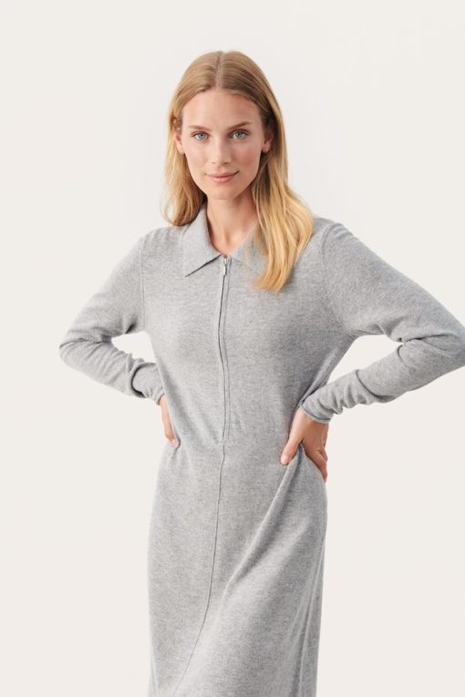 Part Two Cheyenne Dress Light Grey Melange
