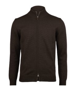 Stenströms Brown Merino Wool Zip Cardigan