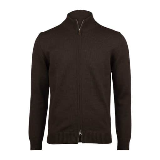 Stenströms Brown Merino Wool Zip Cardigan