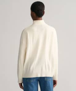Gant Woman Superfine Lambswool Cardigan Cream