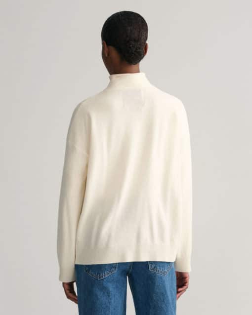 Gant Woman Superfine Lambswool Cardigan Cream