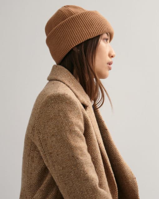 Gant Woman Wool Ribbed Beanie Burnt Sugar