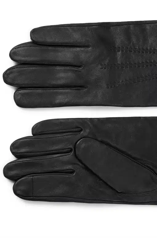 Boss Hainz Leather Gloves Black