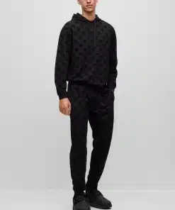 Hugo Flock Aop Hoodie Black