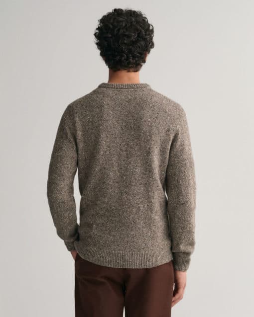 Gant Wool Neps C-Neck Pullover Dark Grey Melange