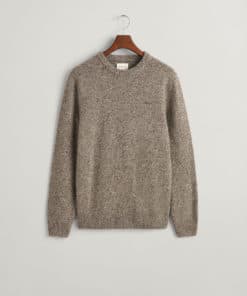 Gant Wool Neps C-Neck Pullover Dark Grey Melange