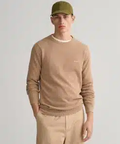 Gant Cotton Pique Sweater Dark Khaki