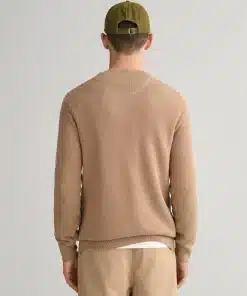 Gant Cotton Pique Sweater Dark Khaki