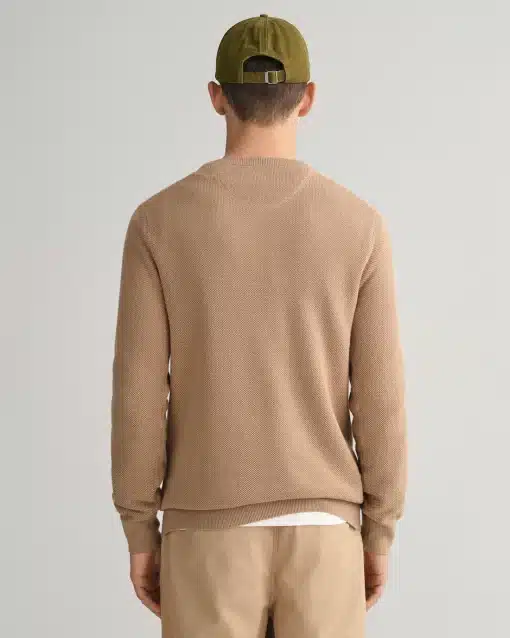 Gant Cotton Pique Sweater Dark Khaki