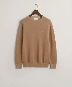 Gant Cotton Pique Sweater Dark Khaki