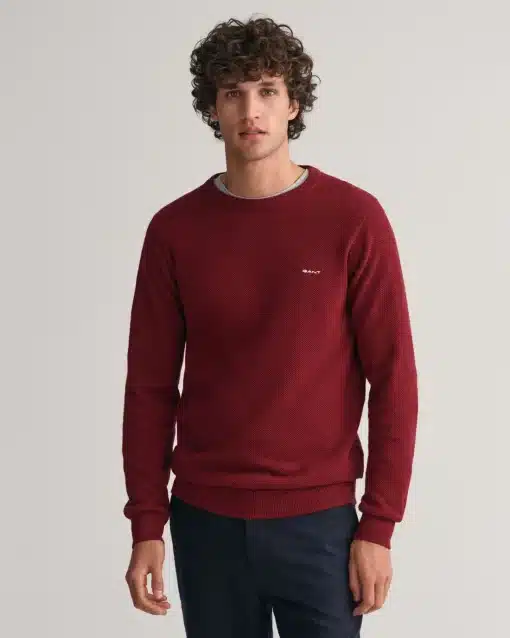 Gant Cotton Pique Sweater Plumped Red