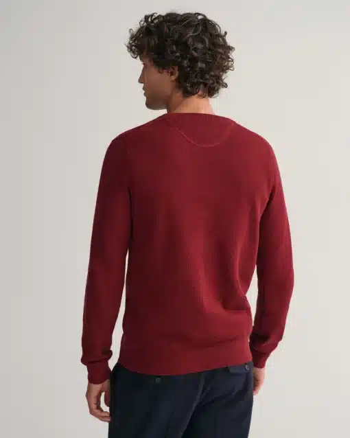 Gant Cotton Pique Sweater Plumped Red