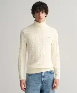 Gant Cotton Cable Turtle Neck Knit Cream