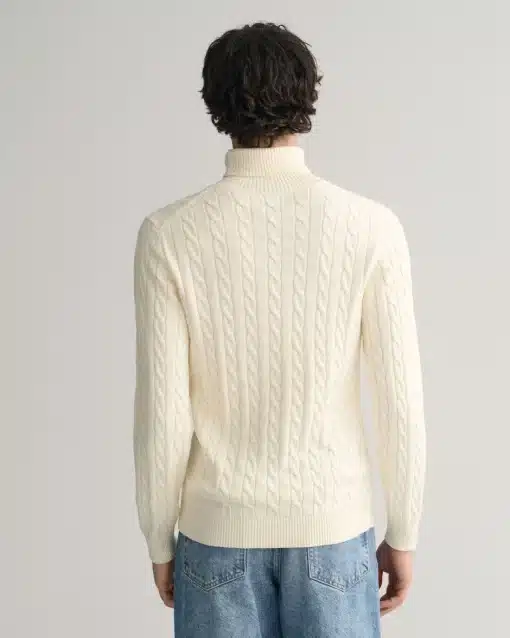 Gant Cotton Cable Turtle Neck Knit Cream