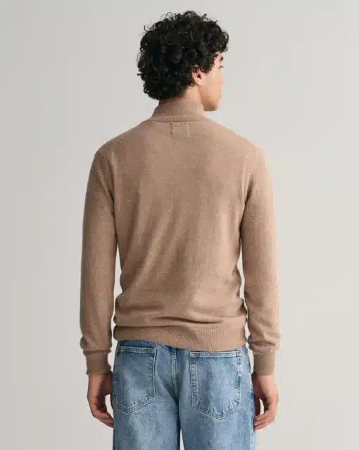 Gant Superfine Lambswool Jumper Dk Sand Melange