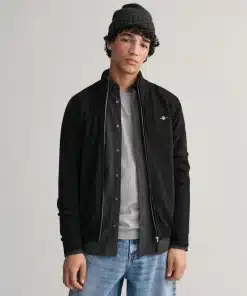 Gant Superfine Lambswool Zip Cardigan Black