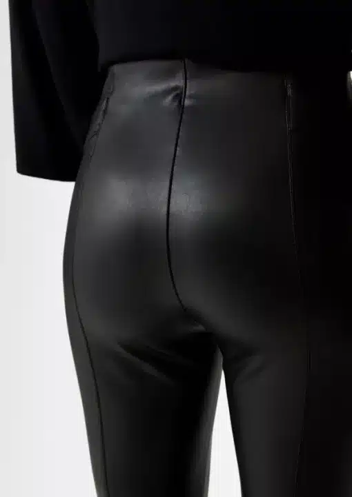 Comma, Faux Leather Trousers Black