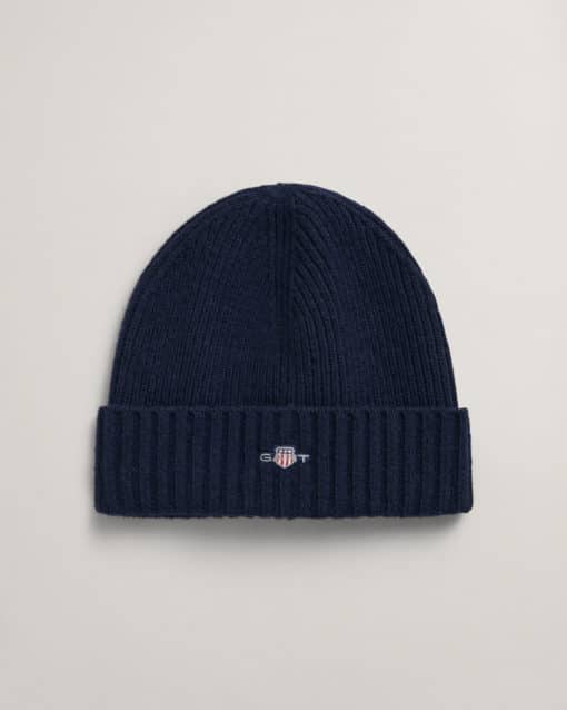 Gant Unisex Shield Wool Beanie Marine