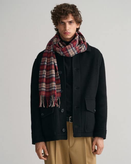 Gant Multi Check Scarf Plumped Red