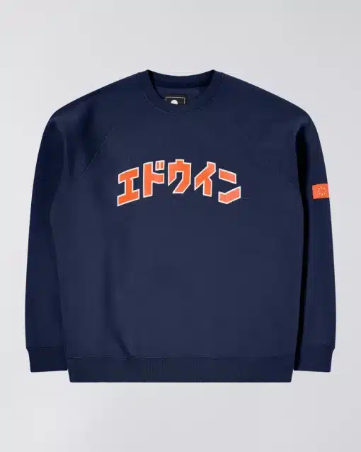 Edwin Katakana Retro Sweat Maritime Blue