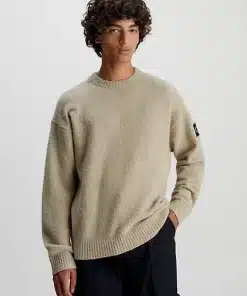 Calvin Klein Soft Cotton Bouclé Jumper Plaza Taupe