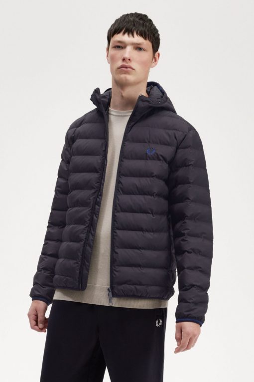 Fred Perry Hooded Insulated Jacket Navy