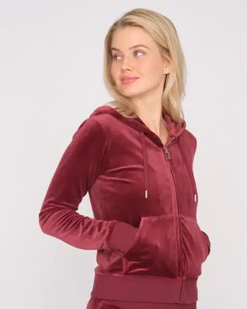 Juicy Couture Classic Velour Robertson Zip Hoodie Tawny Port
