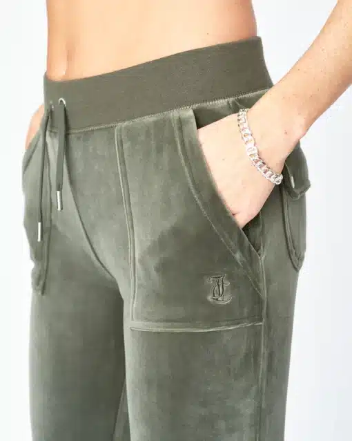 Juicy Couture Classic Velour Del Ray Pocket Pant Thyme