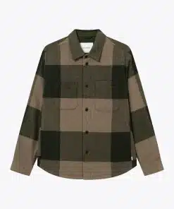 Les Deux Jacob Check Wool Hybrid Olive Night/Light Sand