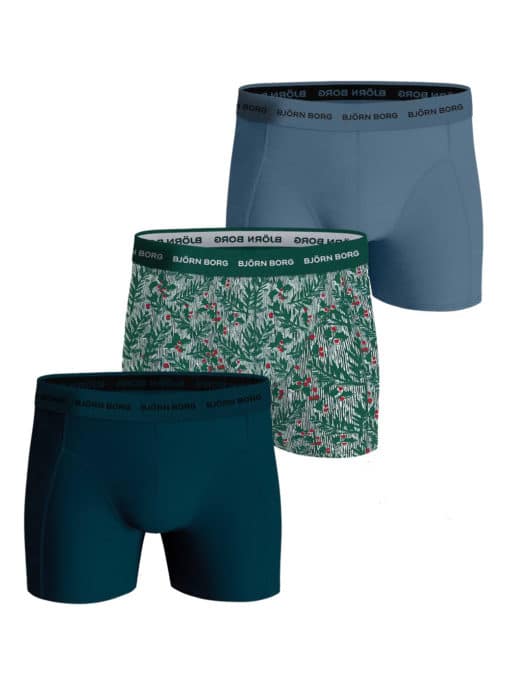 Björn Borg Cotton Stretch Boxer 3-pack Blue, Green, Print