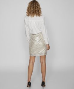 Vila Sparkling Skirt Frosted Almond