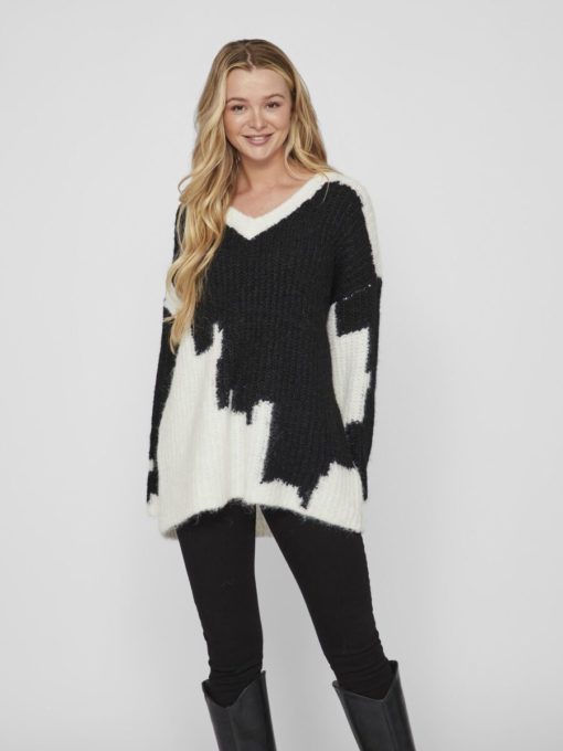 Vila Amlos V-Neck Knit Black