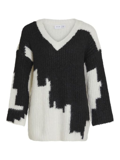 Vila Amlos V-Neck Knit Black