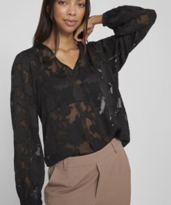 Vila Sirid V-Neck Top Black