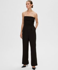 Selected Femme Vinelle Strap Jumpsuit Black