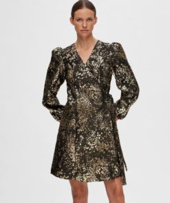 Selected Femme Paula-Siv Golden Leo Dress Antique Gold