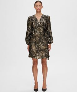 Selected Femme Paula-Siv Golden Leo Dress Antique Gold