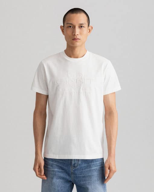 Gant Tonal Archive Shield T-shirt Eggshell