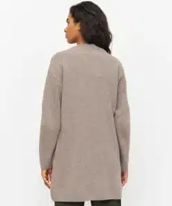 Knowledge Cotton Apparel Wool Long Cardigan Kelp Melange