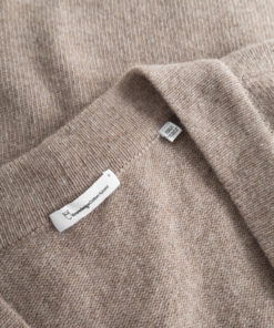 Knowledge Cotton Apparel Wool Long Cardigan Kelp Melange