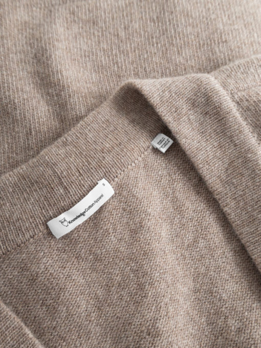 Knowledge Cotton Apparel Wool Long Cardigan Kelp Melange