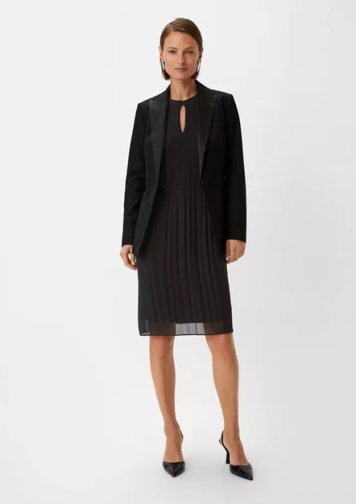 Comma, Plisee Dress Black