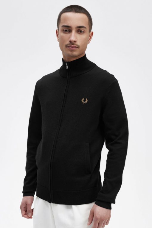 Fred Perry Classic Zip Through Cardigan Black